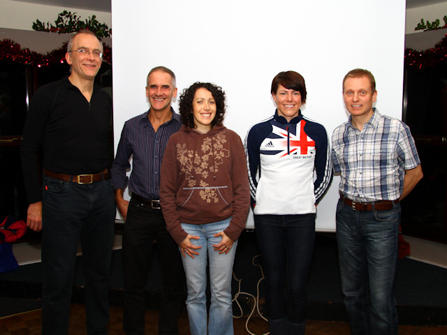 Helen, with Julian Spencer, Andy Garnett, Liz Whitfield & Steve Pickford