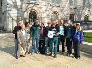 The “Class Of 2003” Terry’s Tours outside Buckingham Palace.  The Queen could be later seen practising shouting from the balcony “One hasn’t got far to go…”.